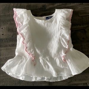 White and pink polo girls shirt